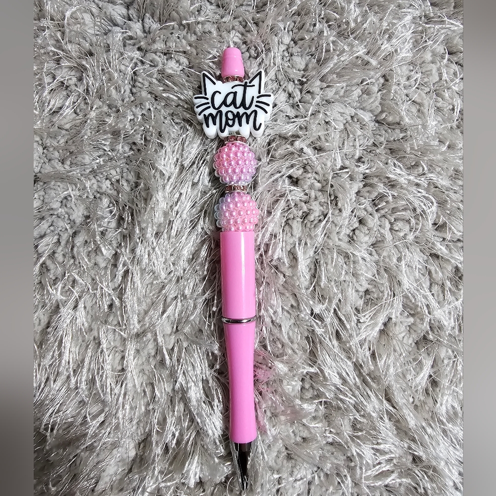 Cat mom beaded pen